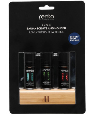 RENTO サウナの香り バンブーホルダー 3x10ml サウナのアロマとボディケア