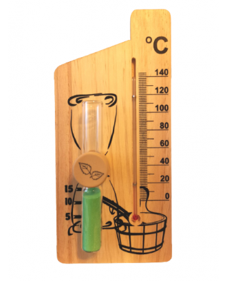 サウナ用砂時計付き温度計