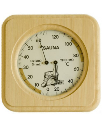 木製フレーム付きアナログサウナ温湿度計 Dostmann TFA 40.1007