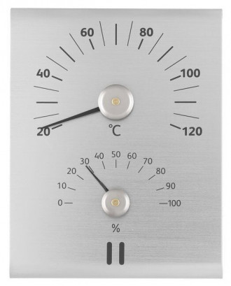 RENTO 温度計 - 湿度計、アルミニウム、ナチュラル、635923