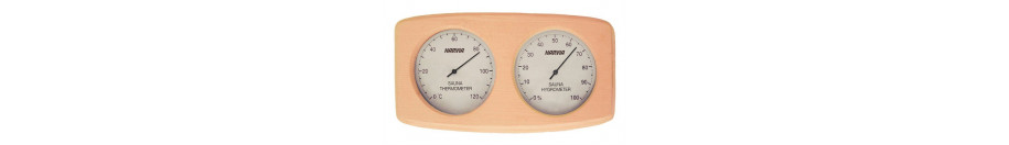 サウナの温度計と湿度計