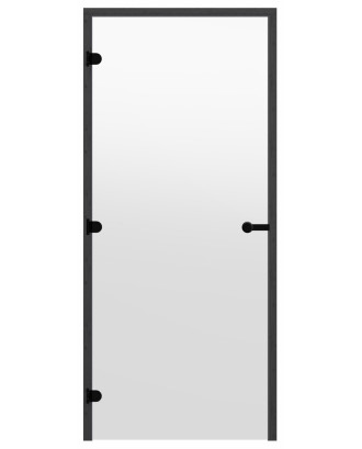 HARVIA ガラス サウナ ドア 9x21 透明 (ブラック パイン フレーム) サウナのドア