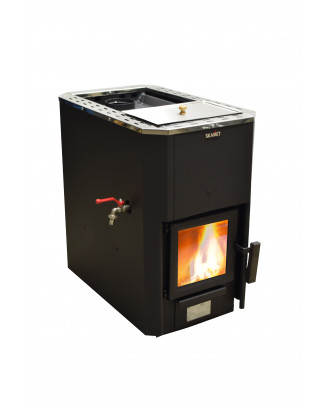 サウナヒーター Skamet – P-11620 RV 給湯器 - 前面、ガラス付き 薪サウナストーブ