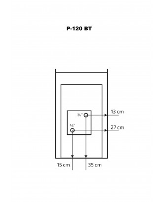 サウナヒーター - SKAMET P-120BTGL 給湯器 - 背面 薪サウナストーブ