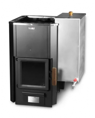 サウナヒーター Skamet – P-12040 PRV、給湯器 - 右、ガラス付き 薪サウナストーブ