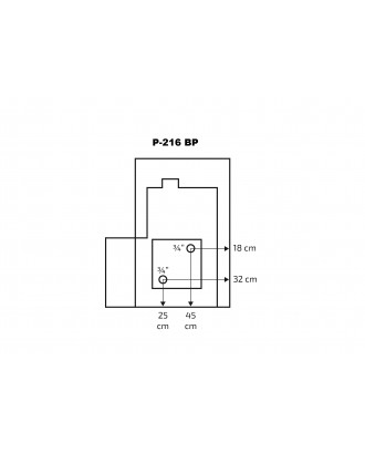 サウナヒーター Skamet – P-216BPGL 給湯器 - 右、ガラス付き 薪サウナストーブ