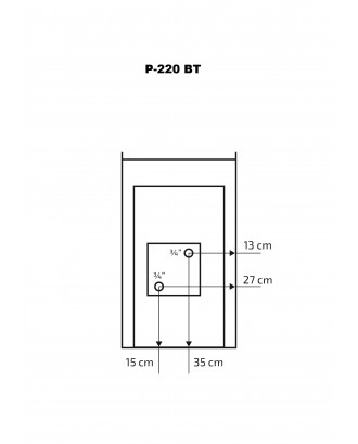 サウナヒーター Skamet – P-220BTGL 給湯器 - 背面 薪サウナストーブ