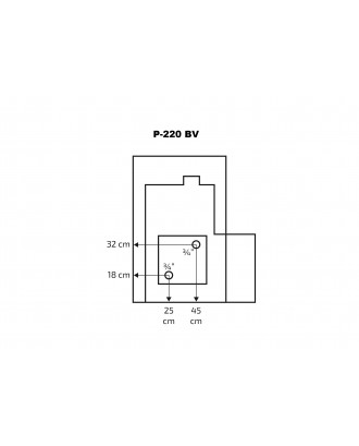 サウナヒーター Skamet – P-220BVGL 給湯器 - 左 薪サウナストーブ