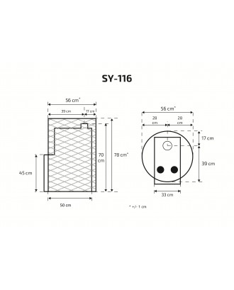 サウナヒーター Skamet – SY116、ガラス付き 薪サウナストーブ