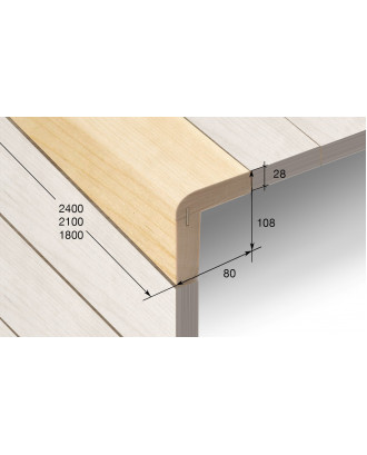 アスペン サウナベンチ フロントパネル SHA 80x108mm 2100-2400mm 1枚