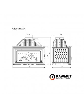 暖炉インサート KAWMET W15 13.5 kW ECO 暖炉