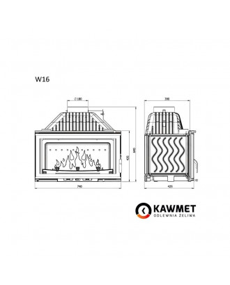 暖炉インサート KAWMET W16 13.5 kW 暖炉