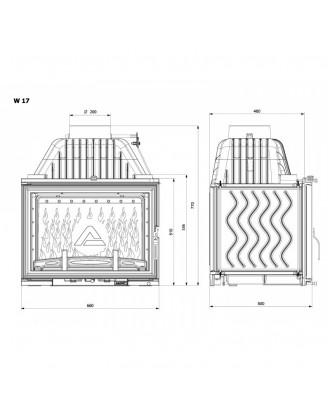 暖炉インサート KAWMET W17 DECOR 16,1kw 暖炉